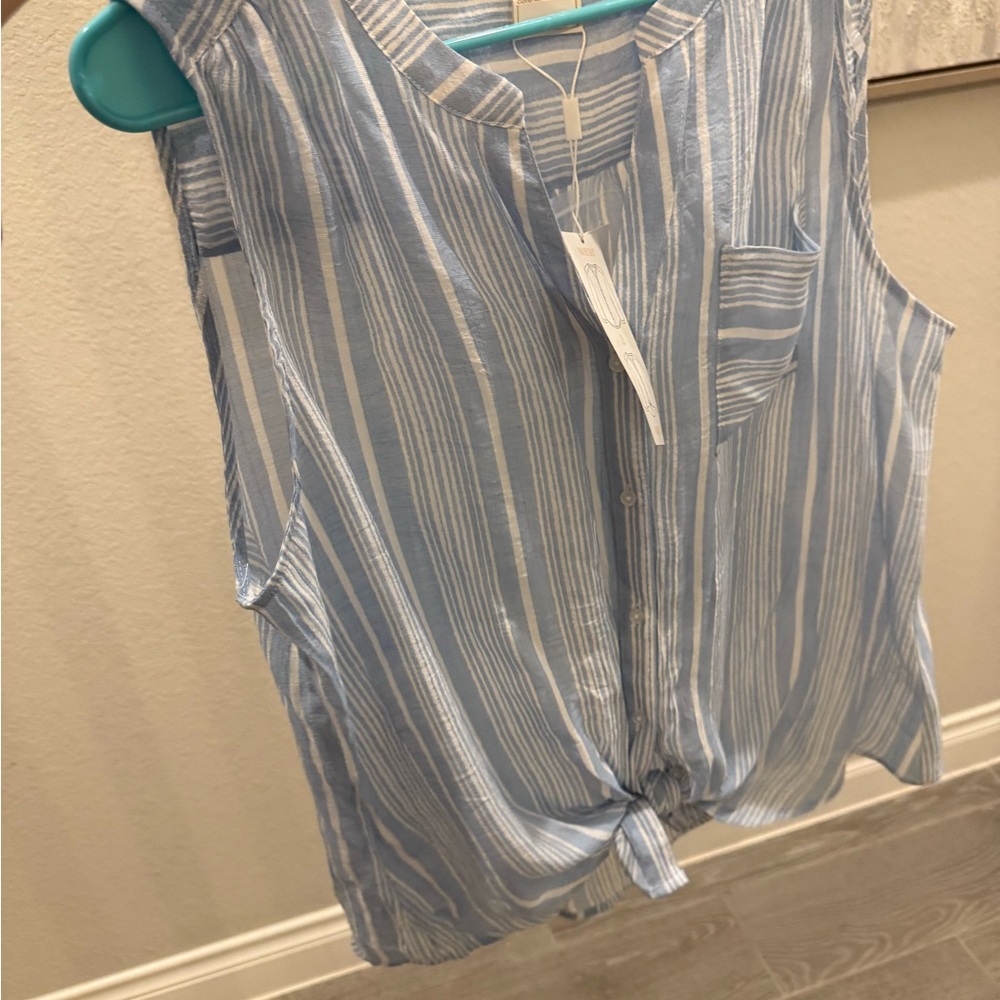 Zac & Rachel Light Blue Striped Blouse